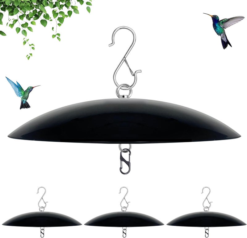andergi 13" Bird Feeder Rain Cover,Bird House Dome,Hummingbird Feeders Guard, Proof for Shepherd's Hook Outdoors, Smart Birds Feeder Umbrella(Black), 4Pack - Image 1